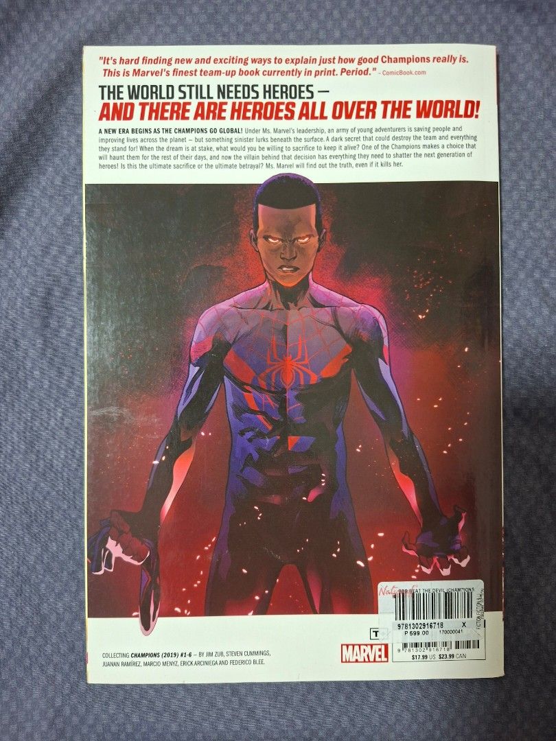 TPB Champions: Beat the Devil. Marvel Comics (Category: Comics & Manga) located in San Fernando. Submitted by silverforest-63a2 (Listing ID 1469879958, Image 2). Description: TPB Champions: Beat the Devil. Marvel Comics for ONLY 490php (Previously bought for 599php) Don't hesitate to ask for more photos Mode/s of payment: Gcash or COD/COP (For LBC Only) Delivery: Preferably J&T. Drop-off on Saturdays Delivery Fee: Paid by the buyer.