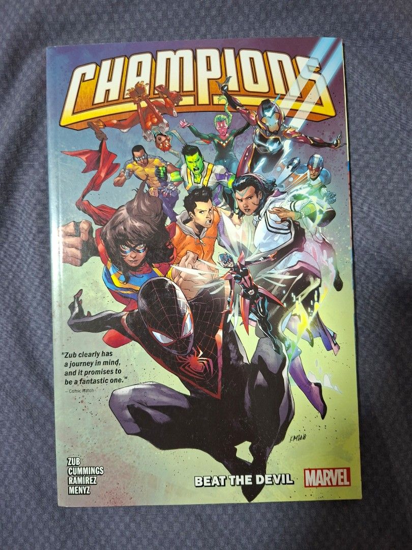 TPB Champions: Beat the Devil. Marvel Comics (Category: Comics & Manga) located in San Fernando. Submitted by silverforest-63a2 (Listing ID 1469879958, Image 1). Description: TPB Champions: Beat the Devil. Marvel Comics for ONLY 490php (Previously bought for 599php) Don't hesitate to ask for more photos Mode/s of payment: Gcash or COD/COP (For LBC Only) Delivery: Preferably J&T. Drop-off on Saturdays Delivery Fee: Paid by the buyer.