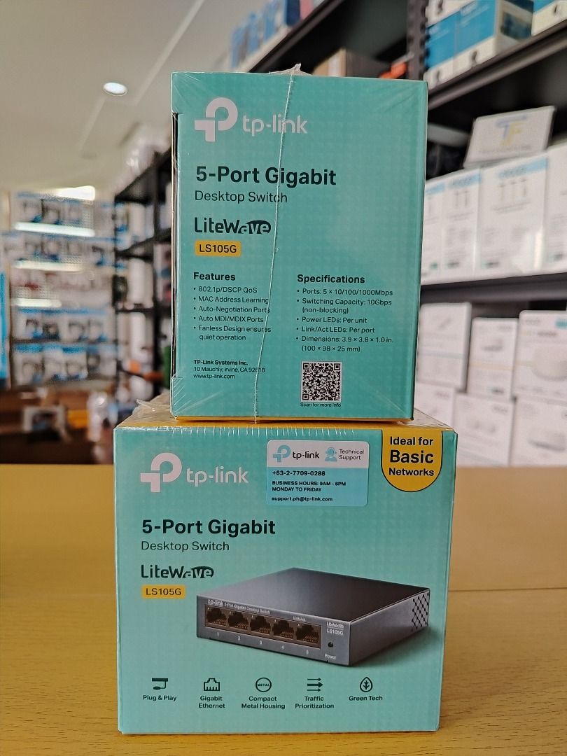 TP-Link LS105G 5-port Gigabit Desktop Switch | Gigabit Network Switch (Category: Office & Business Technology) located in Pasig City. Submitted by technofuseofficial (Listing ID 1469829846, Image 3). Description: TP-Link LS105G 5-port Gigabit Desktop Switch | Gigabit Network Switch Brand New and Original Items Store Location: 3Rd Floor Unit 303, 604 Shaw Boulevard, Barangay Kapitolyo, Pasig City Same Day Delivery: - Lalamove delivery within Metro