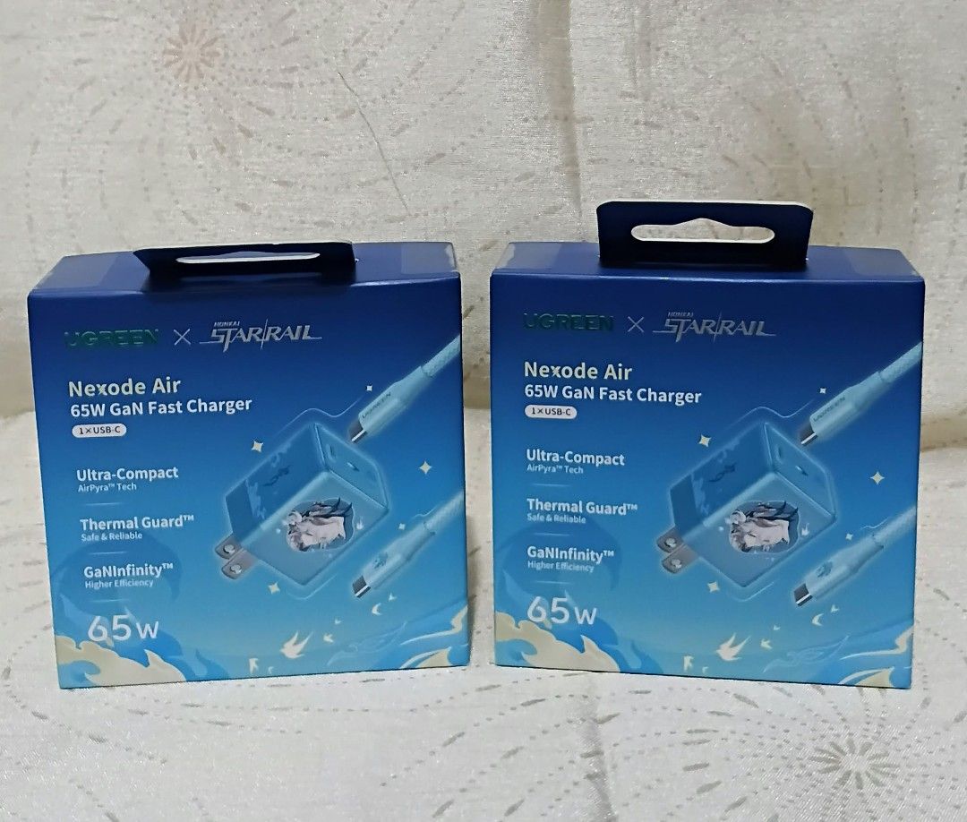 UGREEN Nexode Air 65W GaN Fast Charger (Category: Chargers & Cables) located in Manila. Submitted by chinggayg.190 (Listing ID 1469944488, Image 2). Description: ⚡ UGREEN Nexode Air 65W GaN Fast Charger – Power Up in Style! 💙 Enjoy ultra-fast, efficient charging in an ultra-compact design! 🔌 Featuring 65W power output, AirPyra™ technology, and Thermal Guard™ protection for safe and reliable charging. Perfect for your everyday tech essentials! ✨
