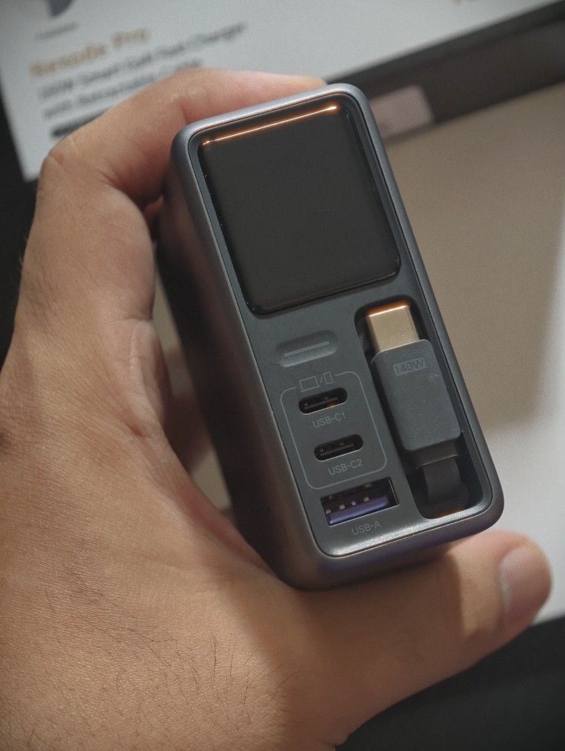 UGREEN Nexode Pro 160W Charger (Category: Chargers) located in Calamba. Submitted by vincen.z (Listing ID 1469823201, Image 3). Description: FS: UGREEN Nexode Pro 160W Charger - Opened just for testing and unboxing content purposes - 100% smooth; still brand new - 2 USB-C ports + 1 USB-A - 1m retractable USB-C cable - built-in display for real-time charging stats - connect via Ugreenconnect App to control everything 📍 preferably meetups around S