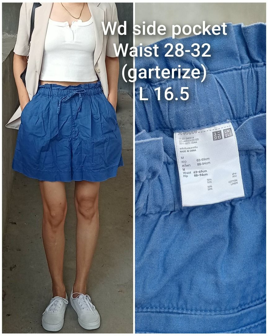 UNI Qlo Linen/cotton summer short (Category: Shorts) located in Davao. Submitted by irisrazona16792 (Listing ID 1469777801, Image 1). Description: Wd side pocket Waist 28-32 (garterize) L 16.5 good as new.