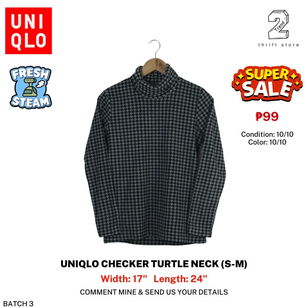 Uniqlo Checker Turtle Neck Light Weight (S-M) (Category: Coats, Jackets and Outerwear) located in Marikina City. Submitted by 2trend_thrift (Listing ID 1469890106, Image 1). Description: .
