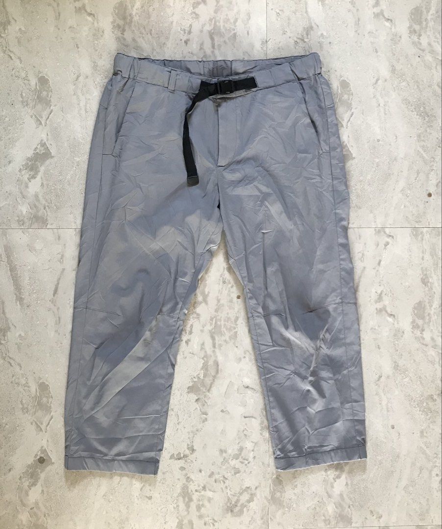Uniqlo Grey Casual Pants Size M (Category: Trousers) located in Banga. Submitted by brighthorse.b8f582 (Listing ID 1469867565, Image 1). Description: - Brand: Uniqlo - Color: Grey - Size: M (Waist: 76-84cm) - Material: 95% Polyester, 5% Polyurethane (Lightweight and comfortable) - Features: Built-in black webbed belt with buckle, back elastic waistband, two side pockets - Origin: Made in Indonesia - Condition: Excellent, easy to adjust.