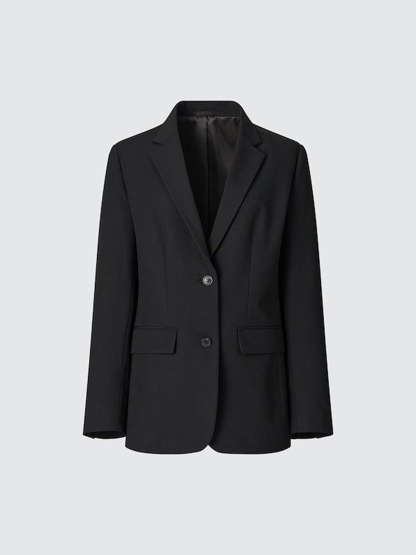 Uniqlo Miracle Air Blazer (Category: Coats, Jackets and Outerwear) located in Angeles City. Submitted by miss_independent01 (Listing ID 1469824508, Image 1). Description: Uniqlo Miracle Air Blazer Color: Black Width: 18 (Medium on tag) Length: 26 Sleeve: 22 Shoulder: 14.5 MOP: Gcash ✅ Mine Now, Pay Now ✅ First to Pay, Gets the Item 📍 PAMPANGA Courier: JnT 🚚🚚 PM 💌💌.