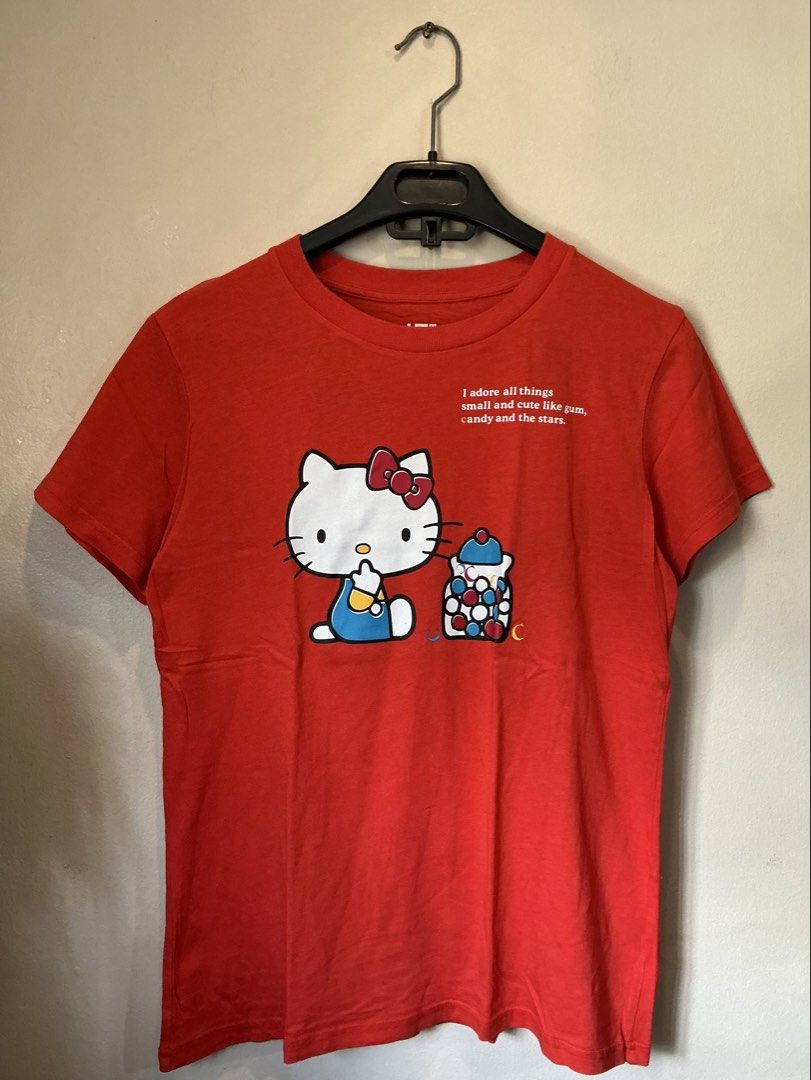 Uniqlo Sanrio Hello Kitty Tshirt (Category: Babies & Kids Fashion) located in Quezon City. Submitted by shopabilitymnl (Listing ID 1469834842, Image 1). Description: Size: Small .