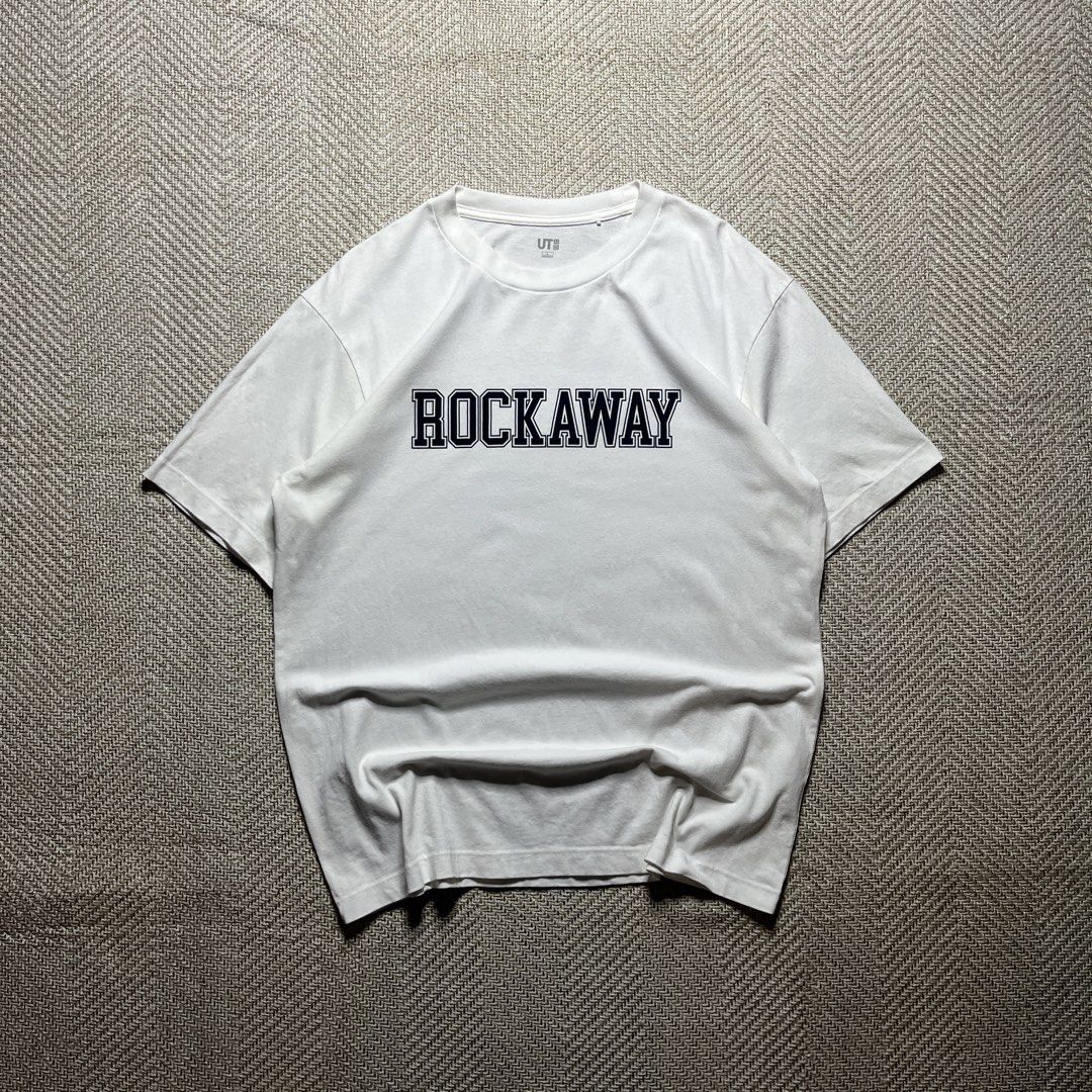 Uniqlo UT ‘Rockaway’ Statement tee (Category: Tshirts & Polo Shirts ) located in Rizal. Submitted by cattleya_street (Listing ID 1469935763, Image 1). Description: Uniqlo UT ‘Rockaway’ Statement tee Size: L Measurments: W - 21in L - 28in Excellent Condition Mine: ₱250.