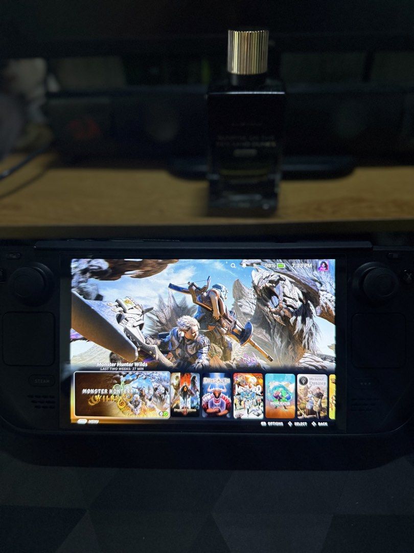 Valve Steam Deck OLED 512gb Handheld Console with Case (Category: Others) located in Muntinlupa City. Submitted by rojintorno (Listing ID 1469899921, Image 1). Description: - Model: Valve Steam Deck OLED - Storage: 512GB internal drive with plenty of free space - Battery Health: 100% - Condition: Flawless screen, all buttons working perfectly - Inclusions: Original carrying case, Original Charger, Box, Skull $ Co Grip case and Thumb Grip.