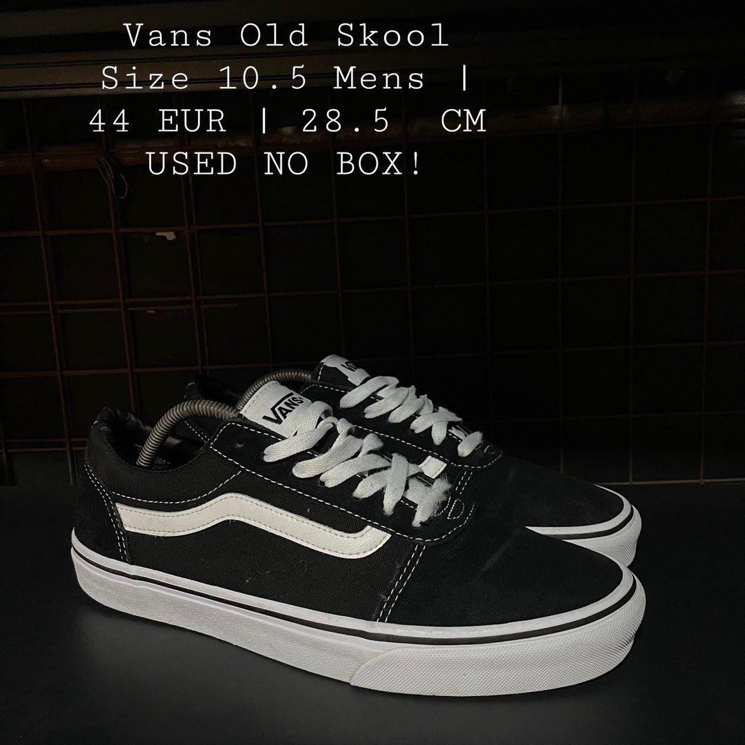 Vans Old Skool Black White (Category: Sneakers) located in Quezon City. Submitted by rezzle_ (Listing ID 1469877532, Image 1). Description: VANS OLD SKOOL SIZE 10.5 MENS USED NO BOX!.