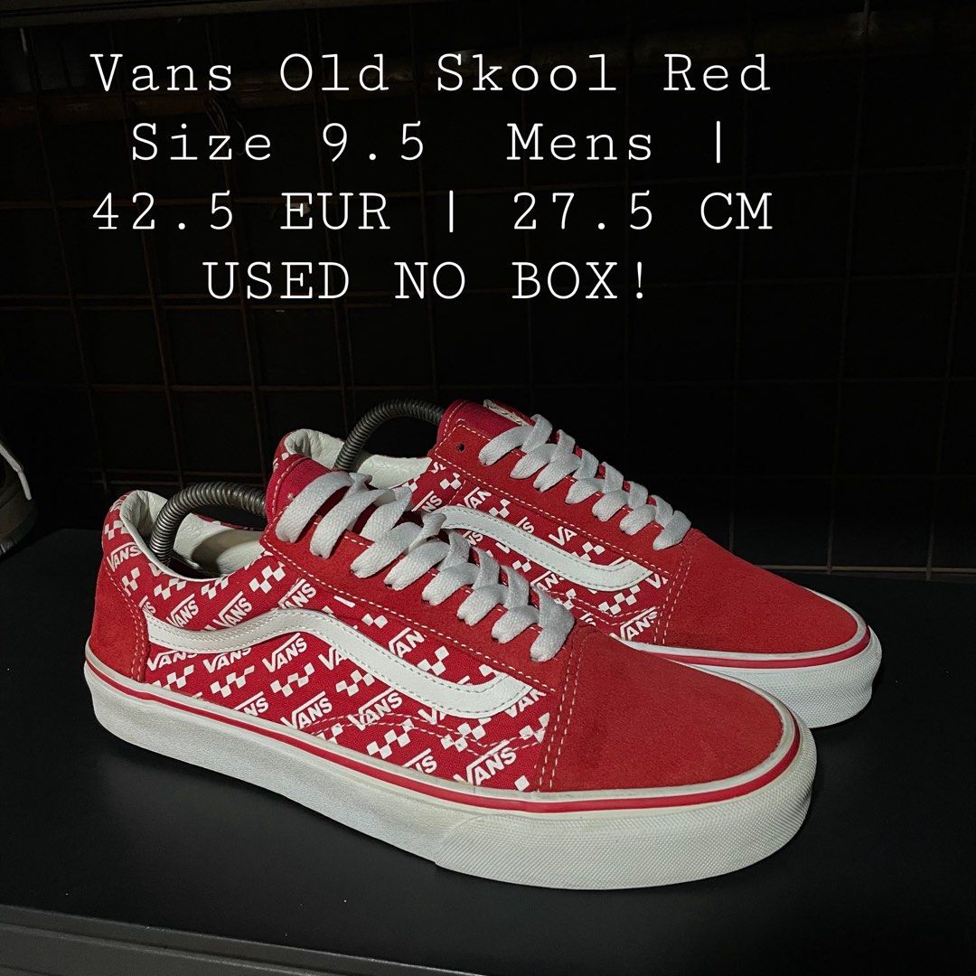 Vans Old Skool Red (Category: Sneakers) located in Quezon City. Submitted by rezzle_ (Listing ID 1469879637, Image 1). Description: VANS OLD SKOOL RED SIZE 9.5 MENS USED NO BOX!.