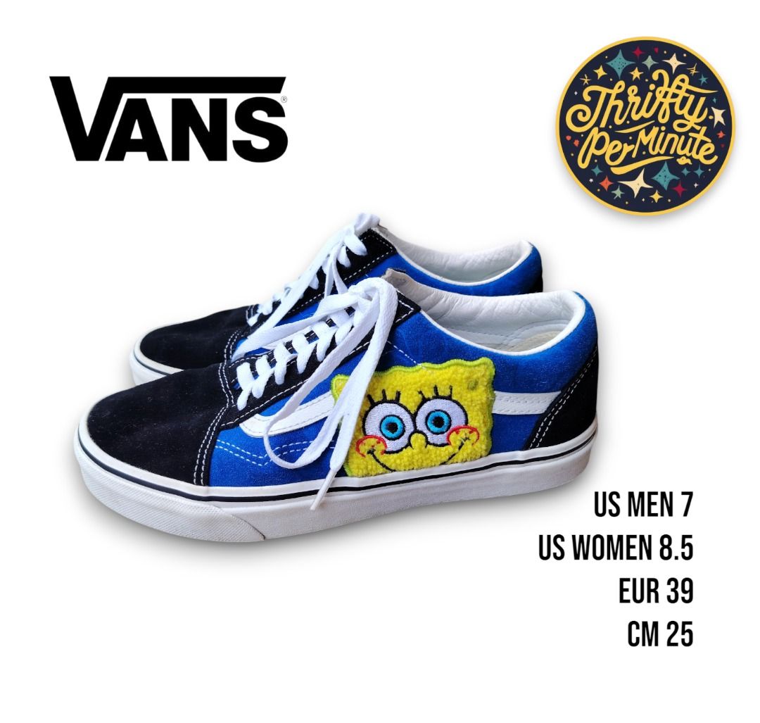 Vans Old Skool x SpongeBob SquarePants "Smile Patch" sneakers (Category: Sneakers) located in Bacolor. Submitted by thriftyperminute (Listing ID 1469792652, Image 1). Description: -May maliit na heel rub sa isang pair. See last pic. -These are pre-loved or thrifted item so please manage your expectations. -Color may slightly differ due to lighting or with the settings of the device used to view the photos -"Mine" now, pay now policy -Payment thro