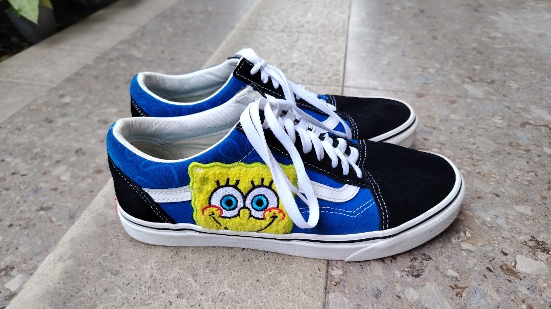 Vans Old Skool x SpongeBob SquarePants "Smile Patch" sneakers (Category: Sneakers) located in Bacolor. Submitted by thriftyperminute (Listing ID 1469792652, Image 3). Description: -May maliit na heel rub sa isang pair. See last pic. -These are pre-loved or thrifted item so please manage your expectations. -Color may slightly differ due to lighting or with the settings of the device used to view the photos -"Mine" now, pay now policy -Payment thro