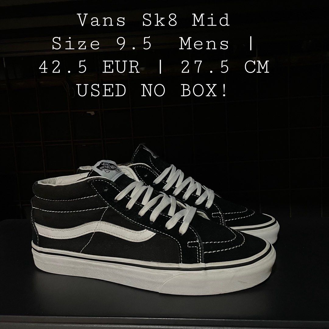 Vans Sk8 Mid (Category: Sneakers) located in Quezon City. Submitted by rezzle_ (Listing ID 1469879635, Image 1). Description: VANS SK8 MID SIZE 9.5 MENS USED NO BOX!.