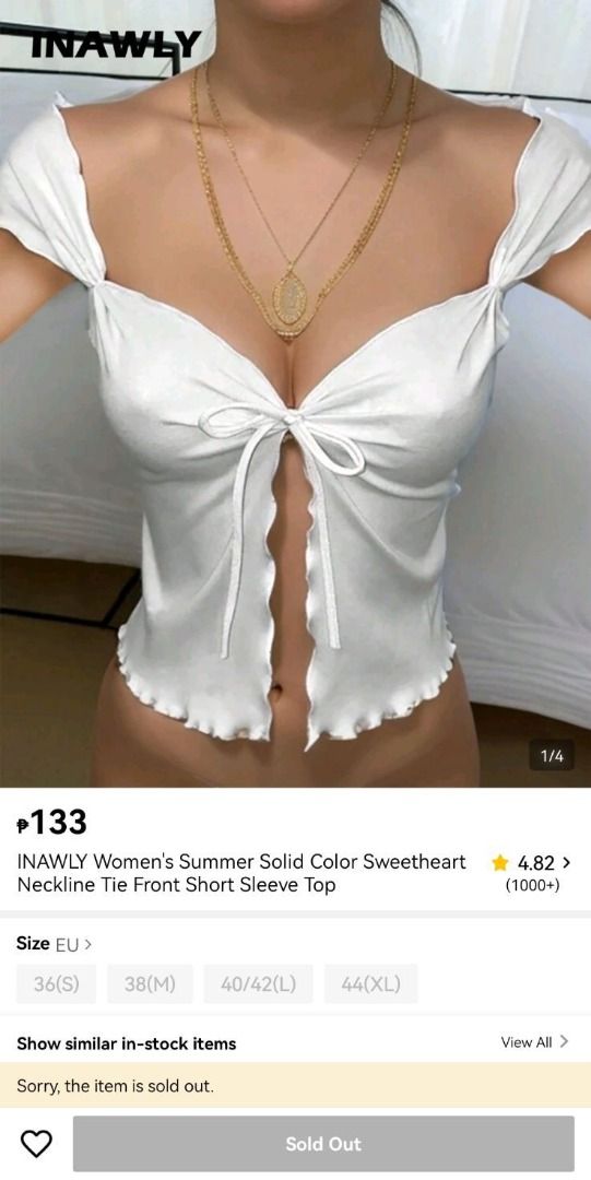 VARIOUS WHITE TOPS FOR WOMEN (SHEIN) (Category: Sleeveless) located in Taguig. Submitted by thesleepypanda000 (Listing ID 1469841664, Image 3). Description: VARIOUS WHITE TOPS FOR WOMEN: Item 1: SHEIN Essnce Women'S One Shoulder Asymmetrical Hem Top (brand new) Item 2: INAWLY Women's Summer Solid Color Sweetheart Neckline Tie Front Short Sleeve Top (worn once only) Item 3: Hanevo Fashion Sport Cropped Tight Square Neck Women Tank Top Bra Style Sp