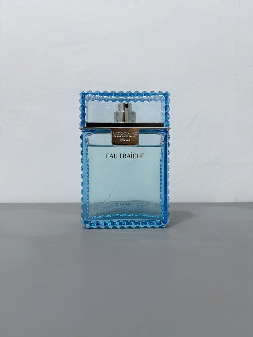 Versace Eau Fraiche (Category: Fragrance & Deodorants) located in Caloocan City. Submitted by 2mars (Listing ID 1469770982, Image 1). Description: Versace Eau Fraiche 100mL • was part of a gift set • with gift set box • see juice level in the photo.