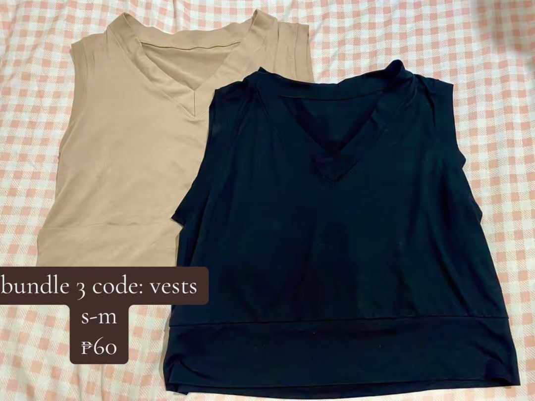 VEST BUNDLE | korean | aesthetic | japanese (Category: Others Tops) located in Cebu City. Submitted by saturnarchives.co (Listing ID 1469784046, Image 1). Description: get both for only ₱60 s-m.