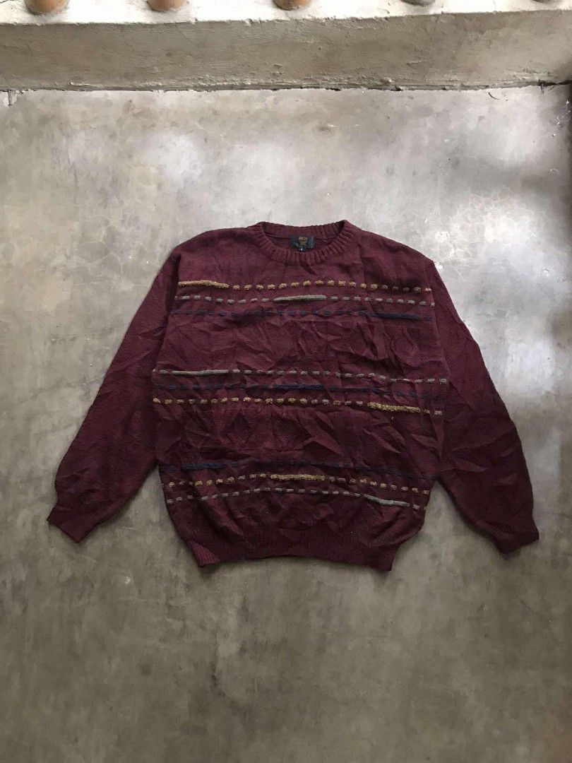VINTAGE 1990's MCM CABLE KNIT PATTERN SWEATER (Category: Luxury Apparel) located in Argao. Submitted by thrift_ni_ar (Listing ID 1469825934, Image 1). Description: VINTAGE 1990's MCM CABLE KNIT PATTERN SWEATER ‼️ AS NEW CONDITION SIZE LARGE W 22 / L 27 COLORATE 9.8 / 10 ISSUE : ❌❌❌ 1,800 + SF 🛒🛒.