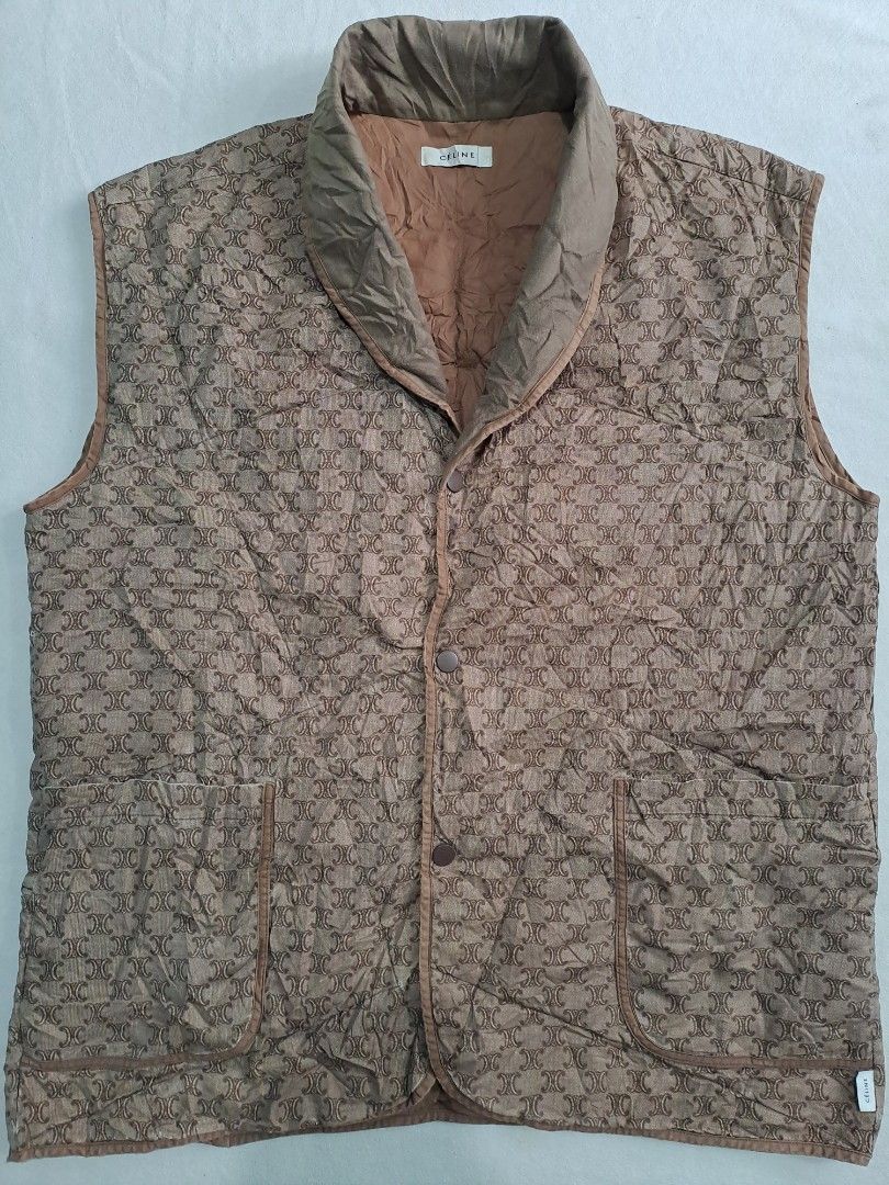 Vintage 90's Celine Triomphe / Macadam monogram Vest (Category: Vests) located in Baguio. Submitted by che1224 (Listing ID 1469873529, Image 1). Description: Vintage 90's Celine Triomphe / Macadam monogram Vest Width: 23 Length: 27.