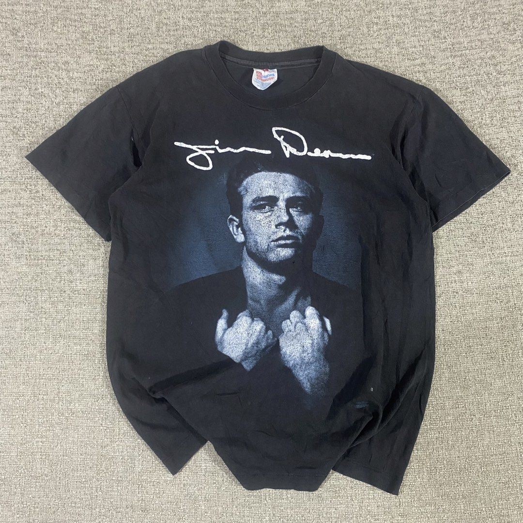 Vintage 90s James Dean T-shirt (Category: Tshirts & Polo Shirts ) located in Los Banos. Submitted by adothrift (Listing ID 1469856468, Image 3). Description: Vintage 90s James Dean T-shirt Size: S-M Dimensions: Width - 19 Length - 25.
