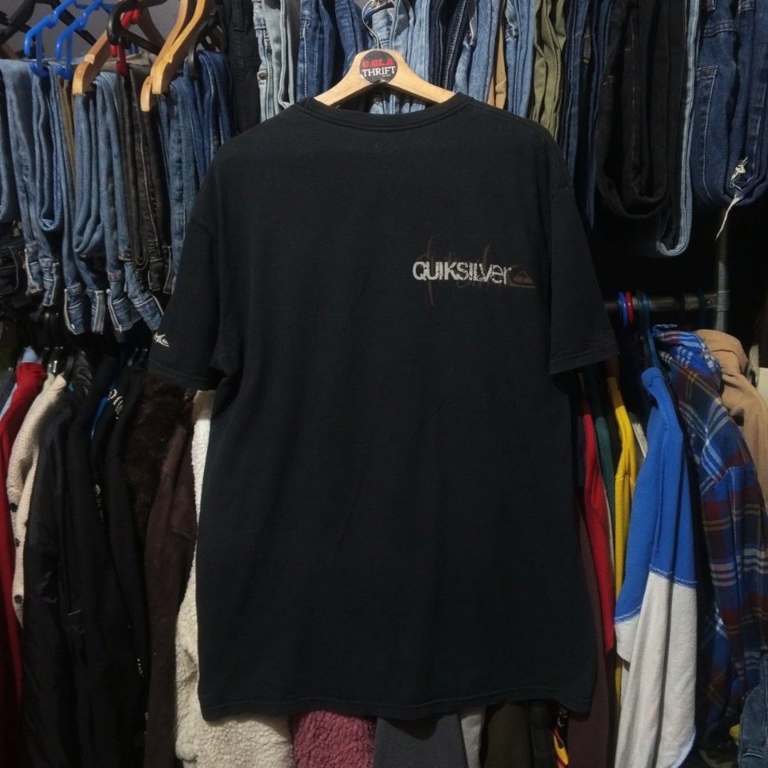 Vintage 90's quicksilver shirt (Category: Tshirts & Polo Shirts ) located in Cabuyao City. Submitted by o.gl.athrift (Listing ID 1469903268, Image 2). Description: Vintage 90's quicksilver shirt * Large on tag * Made in Mexico *Laser print designs 23 Inches width 31 Inches length Inches sleeve length Condition: excellent vintage Issue/s: good fade Mine: 379 +sf.