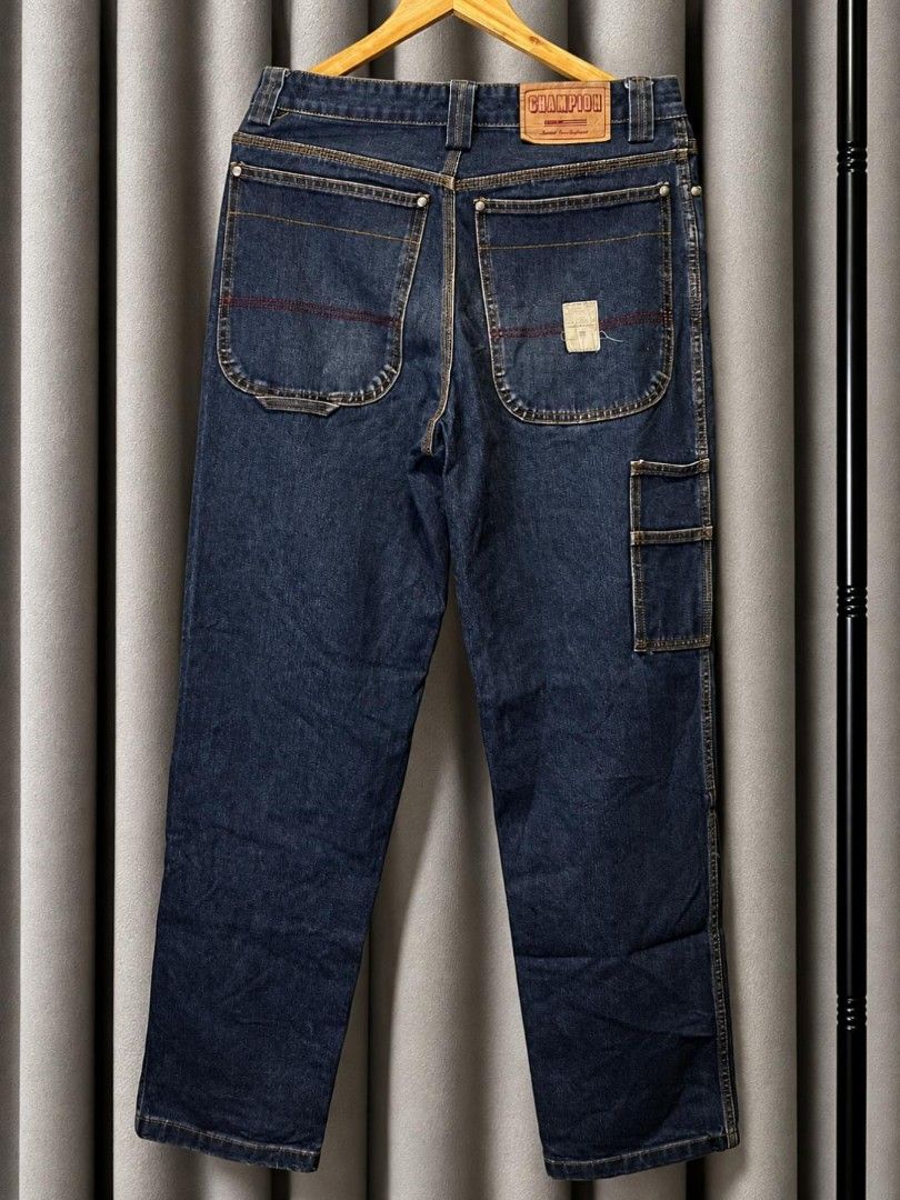 VINTAGE CHAMPION DOUBLE KNEE CARPENTER PANTS (Category: Jeans) located in Davao. Submitted by blazing.rachel02 (Listing ID 1469892484, Image 2). Description: Size: 32 Length: 45 Color rate: 9.5/10 Excellent condition No issue Need wash only sa white part Can do VC with the actual item.