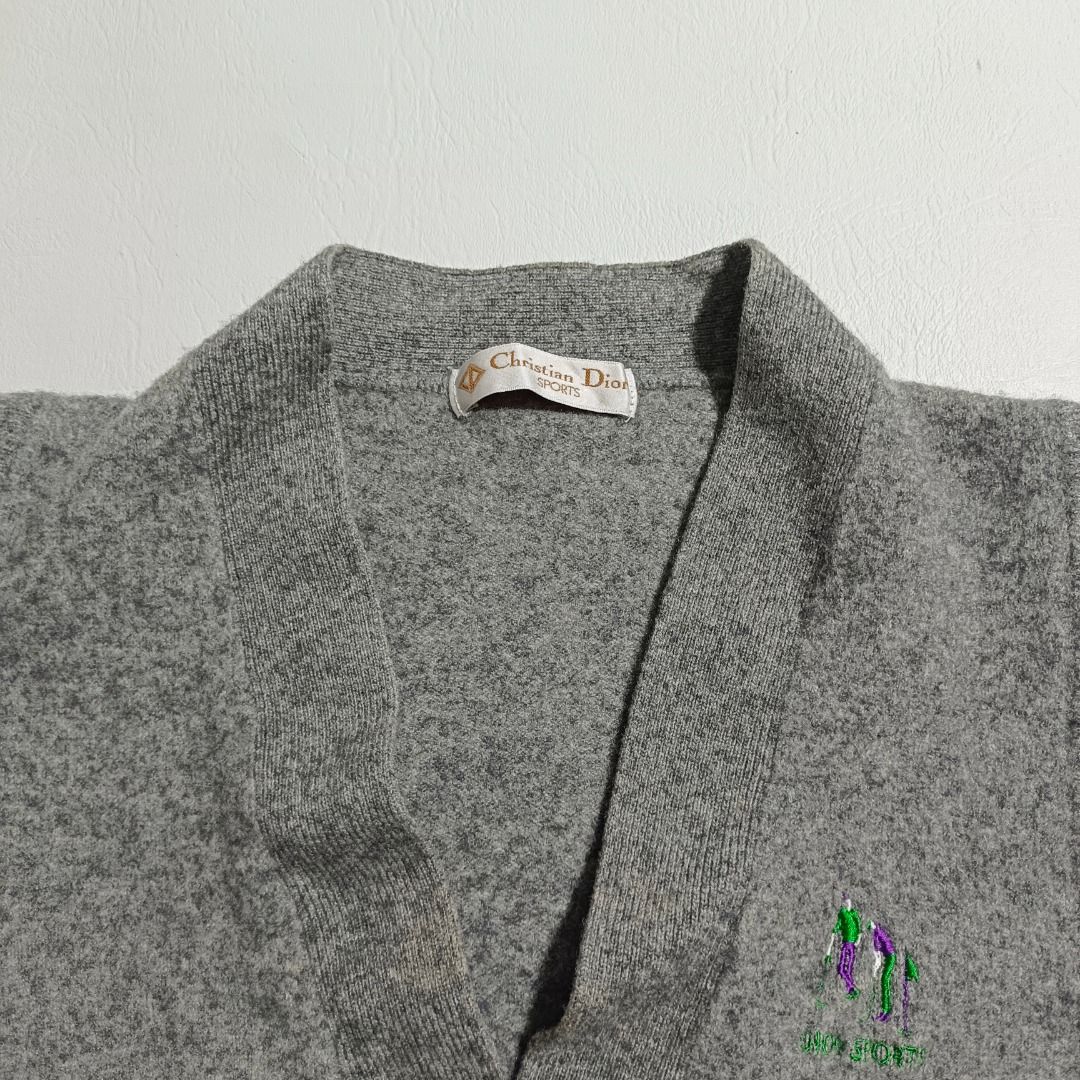 Vintage Dior Knitted Vest (Category: Vests) located in Baguio. Submitted by freshmarket_2600 (Listing ID 1469889556, Image 2). Description: Brand: Vintage Dior Knitted Vest Tags: Complete Size: Dimension: L20W17 Condition: Excellent Color rate: 10/10 Color: Gray Issue/s: None.