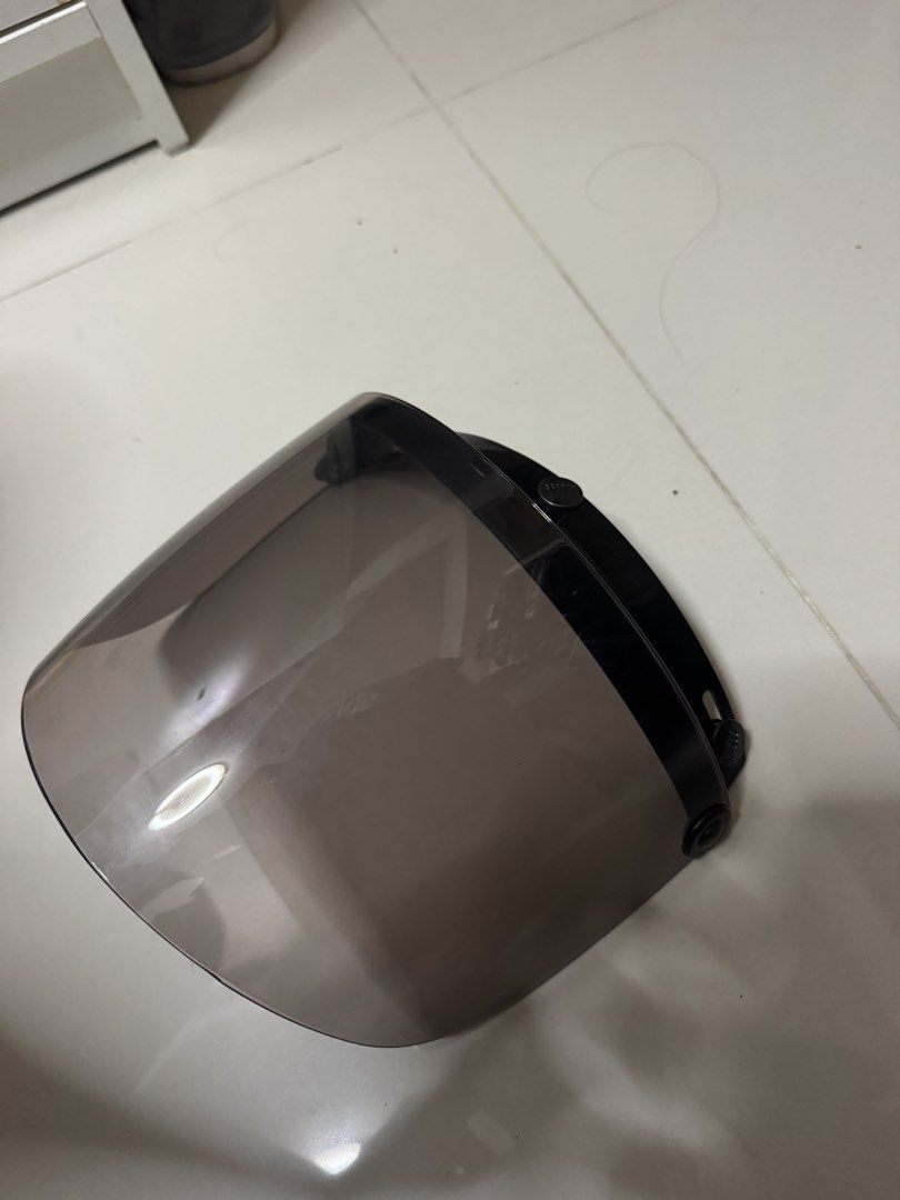 visor (Category: Motorcycle Accessories) located in Singapore. Submitted by aprilas (Listing ID 1469907098, Image 1). Description: new jipang/ classic helmet 3 pin visor light smoke .