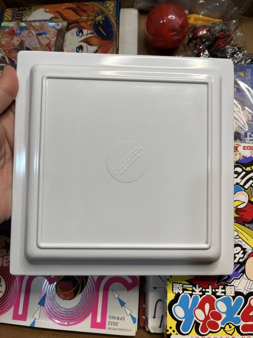 Vocaloid Crypton Future Media Square Plastic Tray (Category: Character Goods) located in Gapan. Submitted by lunashop14 (Listing ID 1469798872, Image 2). Description: - Authentic Vocaloid decorative tray featuring Miku, Rin, Len, and Luka - Features a vibrant autumn leaves and fruit illustration surrounding the central bowl - Stylish white base framed with a thick black and pink border - High-quality, solid build with a smooth glossy surface fini