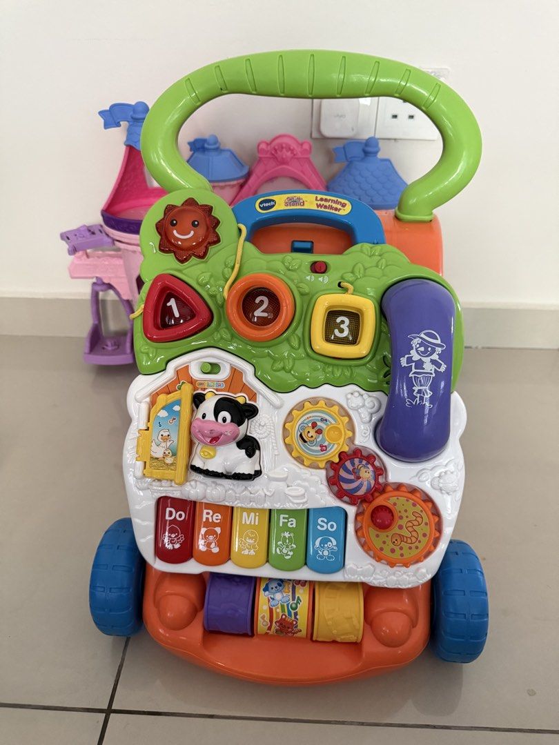 Vtech Push Walker (Category: Kids Toys) located in Melaka Tengah. Submitted by dekiddosark (Listing ID 1469915743, Image 1). Description: 🔆 Learning Walker Music Toys. Function well. Complete Semua. Phone pun ada. Ade 2 speed control untuk support baby walking stages. Awal2 guna no 1 dulu. Bile anak dah biasa guna 2. Lagi laju anak tolak lagi laju encouragement music tu main. 🔆 Ada 2 cara main ni. 1. Sit to play. Boleh cabut panel tu untuk baby