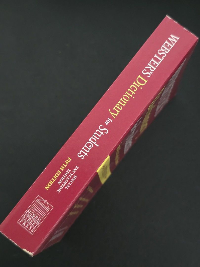Webster's Dictionary for Students (Category: Textbooks) located in Dasmarinas. Submitted by curatedreadsbykat (Listing ID 1469774591, Image 2). Description: ✨ Secondhand ✨ This is a preloved copy so kindly manage your expectations. May have flaws like dents, tanning, foxing, writings, etc. ✨ Kindly swipe left on the picture section of the listing to see the condition of the book..
