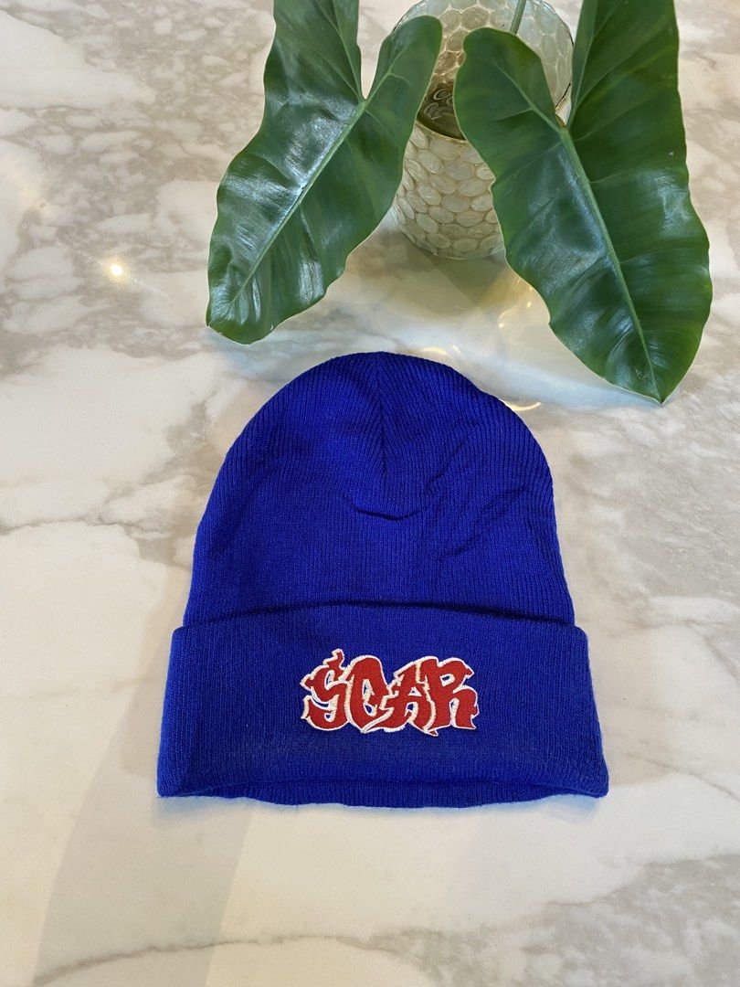 WEGO Japan beanie or bonnet (Category: Hats & Beanies) located in Makati City. Submitted by indaysukaycloset (Listing ID 1469812447, Image 1). Description: WEGO Japan Beanie - SOAR Graffiti Embroidery - Royal Blue - Unisex Streetwear Bonnet DETAILS: Brand: WEGO - Original Japan Streetwear Brand - WEGO F Size Design: SOAR - Red Graffiti Embroidered Logo (with white outline) Color: Royal Blue / Electric Blue Material: 100% Acrylic - thick, warm, st