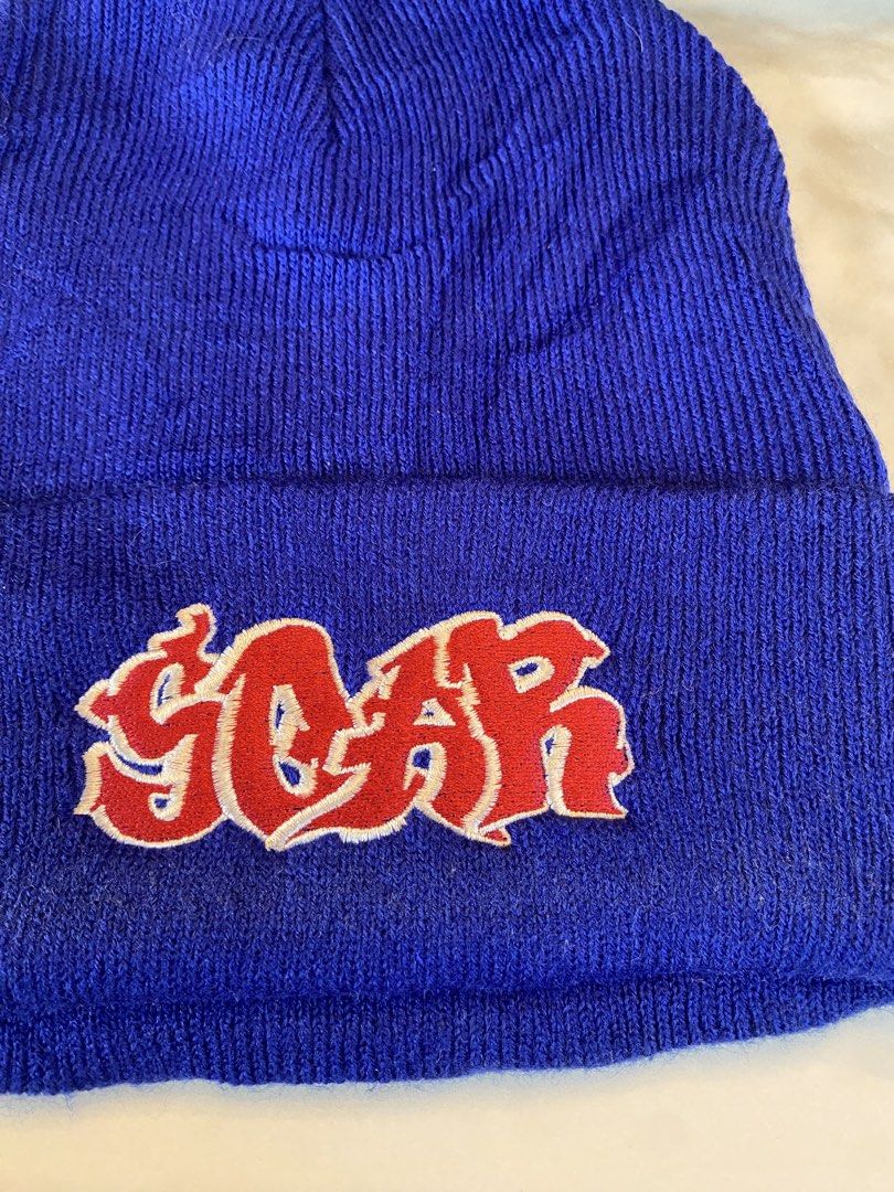 WEGO Japan beanie or bonnet (Category: Hats & Beanies) located in Makati City. Submitted by indaysukaycloset (Listing ID 1469812447, Image 2). Description: WEGO Japan Beanie - SOAR Graffiti Embroidery - Royal Blue - Unisex Streetwear Bonnet DETAILS: Brand: WEGO - Original Japan Streetwear Brand - WEGO F Size Design: SOAR - Red Graffiti Embroidered Logo (with white outline) Color: Royal Blue / Electric Blue Material: 100% Acrylic - thick, warm, st
