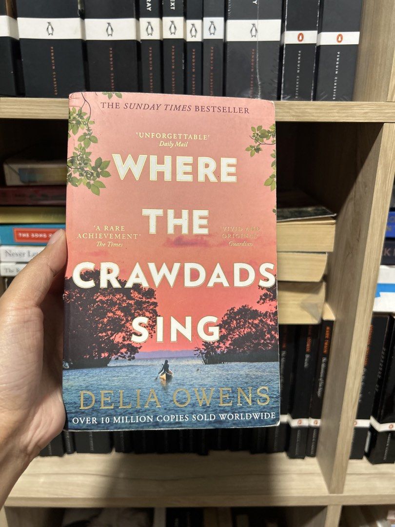 Where The Crawdads Sing by Delia Owens Paperback (Category: Storybooks) located in Manila. Submitted by meannt. (Listing ID 1469918262, Image 1). Description: - Title: Where the Crawdads Sing by Delia Owens - Format: Paperback with iconic canoe cover art - Milestone: Sunday Times bestseller with 10M+ copies sold worldwide - Genre: Contemporary fiction / Mystery - Condition: Brand new / Excellent read for fiction lovers.