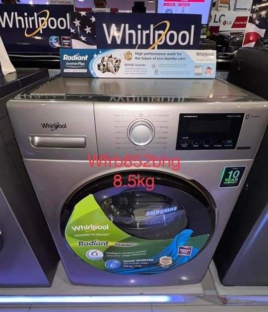 WHIRLPOOL Front Load Washing Machine And Electric Dryer (Category: Washing Machines and Dryers) located in Makati City. Submitted by chuck_claros (Listing ID 1469853971, Image 3). Description: WHIRLPOOL Front Load Washing Machine Fully Automatic (Inverter Type) And Electric Dryer ☑️Brand New Factory Sealed Unit With Official Sales Invoice And Warranty. ◽(WASHER INVERTER 80% DRY) 7.5 kg - Wfrb752bhw3 - 23,290 8.5 kg - Wfrb852bhs3 - 28,990 9.5 kg -