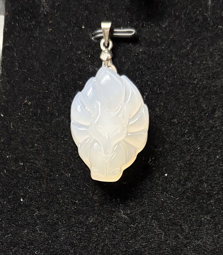 White Agate Nine-Tailed Fox Pendant (Category: Necklaces) located in Quezon City. Submitted by garagesale2026 (Listing ID 1469826570, Image 1). Description: - Unused - With Free Box and Cord.
