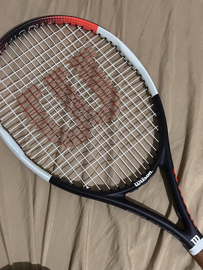 Wilson Pro Staff Precision 100 Tennis Racket (Grip Size 2) (Category: Racket and Ball Sports) located in Manila. Submitted by ellvld (Listing ID 1469857532, Image 3). Description: Hi! Selling my racket I originally bought for 7,645. Slightly negotiable. Only been used thrice : ) Specifications: Head (sq cm): 645 Head (sq in): 100 Length (cm): 68.6 Length (in): 27 String Pattern: 16x19 Strung balance (cm): 33 Strung balance (pts): -4 Strung weight