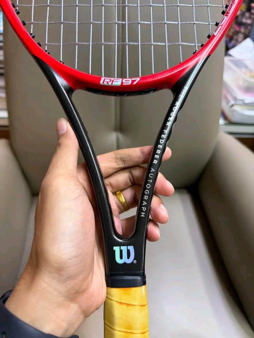 Wilson Pro Staff RF97 Autograp (Category: Racket and Ball Sports) located in Manila. Submitted by clevercrystal_254bfe (Listing ID 1469802941, Image 2). Description: Tennis Racket Wilson Pro Staff RF97 Autograph v1 String Pattern: 16x19 Grip 3.