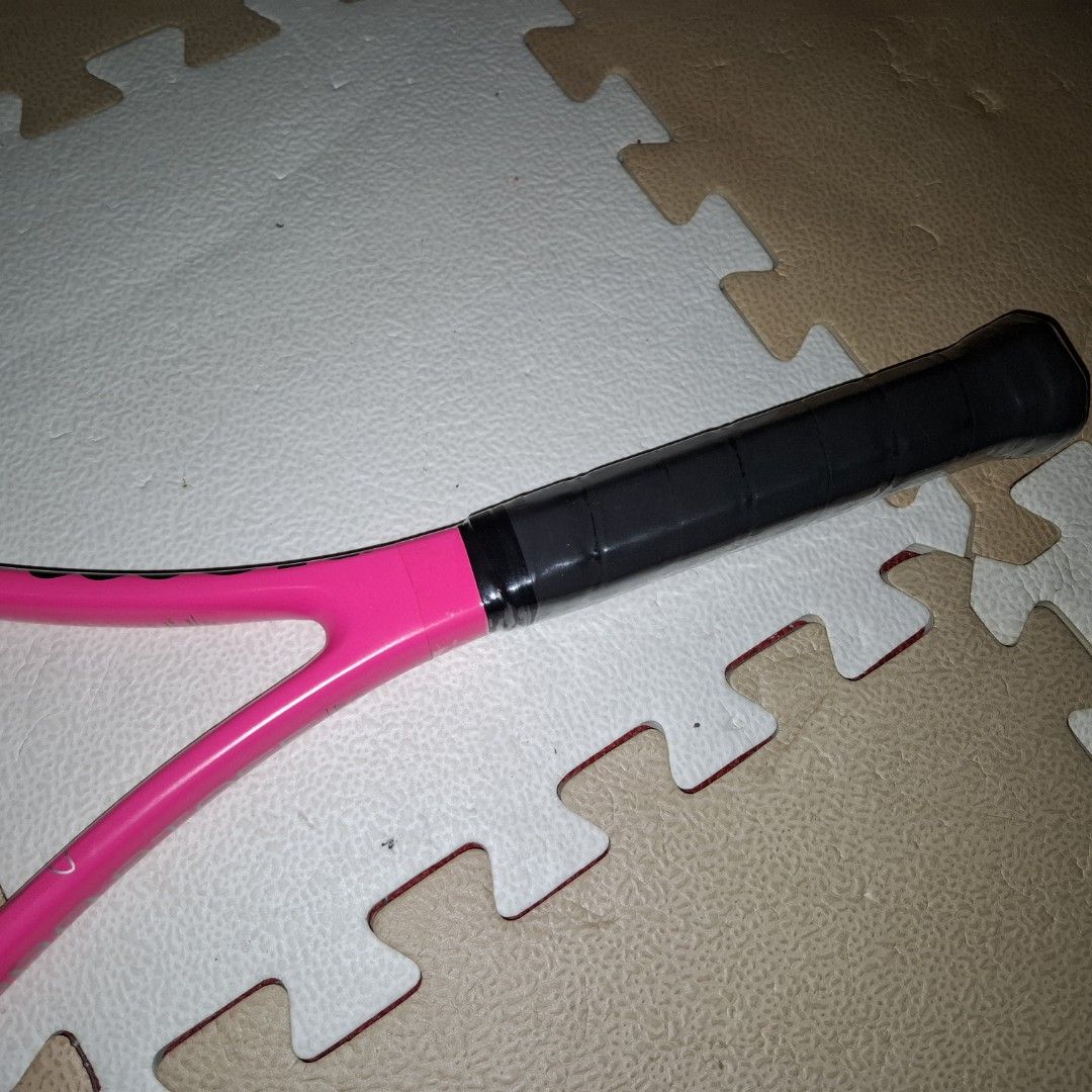 Wilson Tennis Racket Pink (Category: Racket and Ball Sports) located in Manila. Submitted by unfold.900 (Listing ID 1469912853, Image 3). Description: - Not authentic - minimal stains (bag and bottom handle).