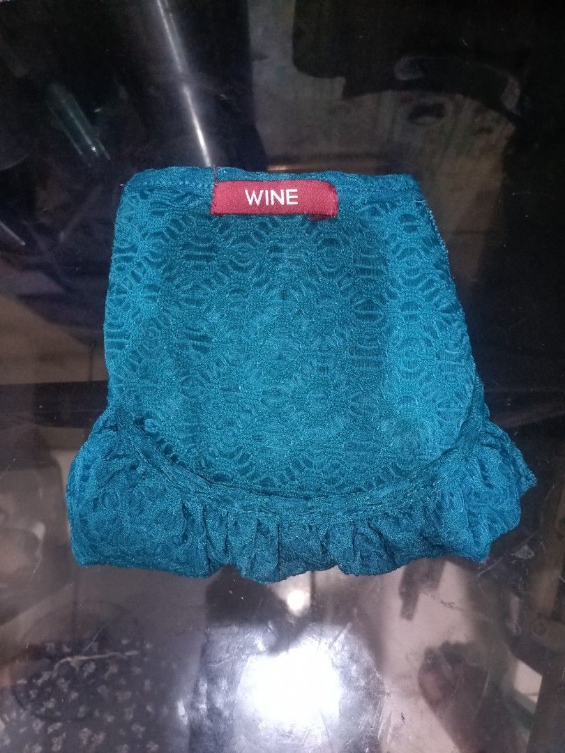 WINE Teal Blue Ruffled Lace Blouse (Category: Blouses) located in Manila. Submitted by clevertiger_069965 (Listing ID 1469795298, Image 2). Description: 🩵 Brand: WINE 🩵 Color: Teal / Turquoise Blue 🩵 Condition: Pre-loved / Good Condition 🩵 Style: Feminine Lace Blouse Features a lovely statement ruffle collar and a detailed lace texture all over! Has an elastic waist hem that creates a nice silhouette. Very comfortable and easy to pair with sk