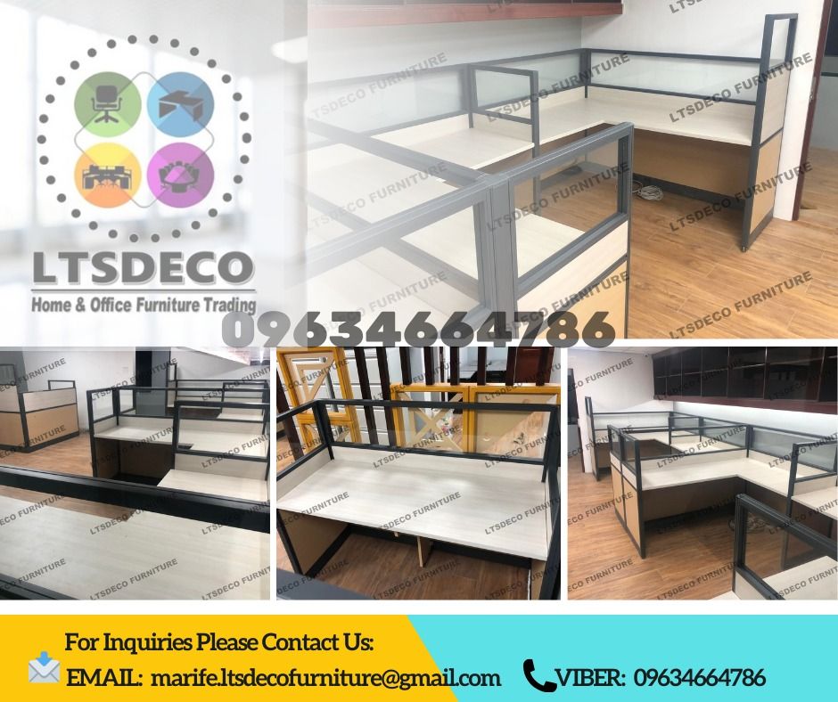 workstation tables customized office partition furnitures (Category: Office Furniture & Fixtures) located in Caloocan City. Submitted by cheska.ltsdeco (Listing ID 1469837584, Image 1). Description: 👉Are you looking for WORKSTATION, MODULAR CUBICLES OFFICE PARTITION, and OFFICE FURNITURE SUPPLIER? LTSDECO Furniture, is direct supplier, manufacturer, and trusted provider of high quality, affordable and durable modular office divider partition, ho