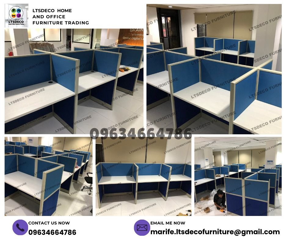 workstation tables modular customized office partition furnitures (Category: Office Furniture & Fixtures) located in Caloocan City. Submitted by cheska.ltsdeco (Listing ID 1469838097, Image 2). Description: 👉Are you looking for WORKSTATION, MODULAR CUBICLES OFFICE PARTITION, and OFFICE FURNITURE SUPPLIER? LTSDECO Furniture, is direct supplier, manufacturer, and trusted provider of high quality, affordable and durable modular office divider parti