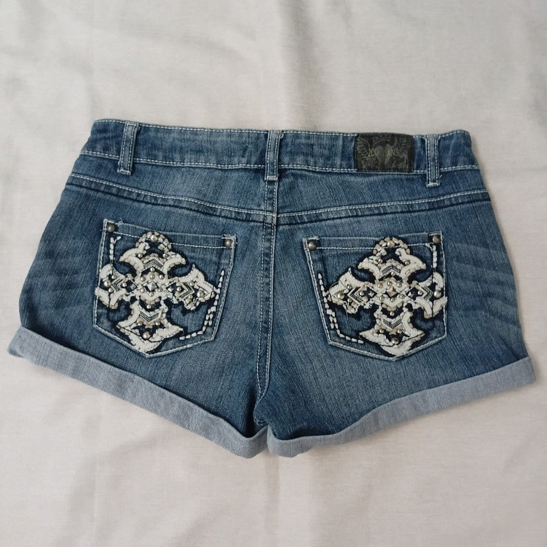 Y2K Cross Embroided Low Rise Shorts (Category: Shorts) located in Angeles City. Submitted by itsandspreloved (Listing ID 1469852599, Image 1). Description: size: 34 lowrise.