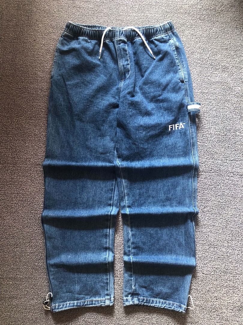 Y2k FIFA CARPENTER PANTS (Category: Jeans) located in Cagayan de Oro. Submitted by looks_finds (Listing ID 1469764096, Image 2). Description: Y2k FIFA CARPENTER PANTS WAIST: FREE ( LACED ) LENGTH: 40.5 THIGH: 13 HEM: A8.5 NO ISSUE COLOR R: 10 EXCELLENT.