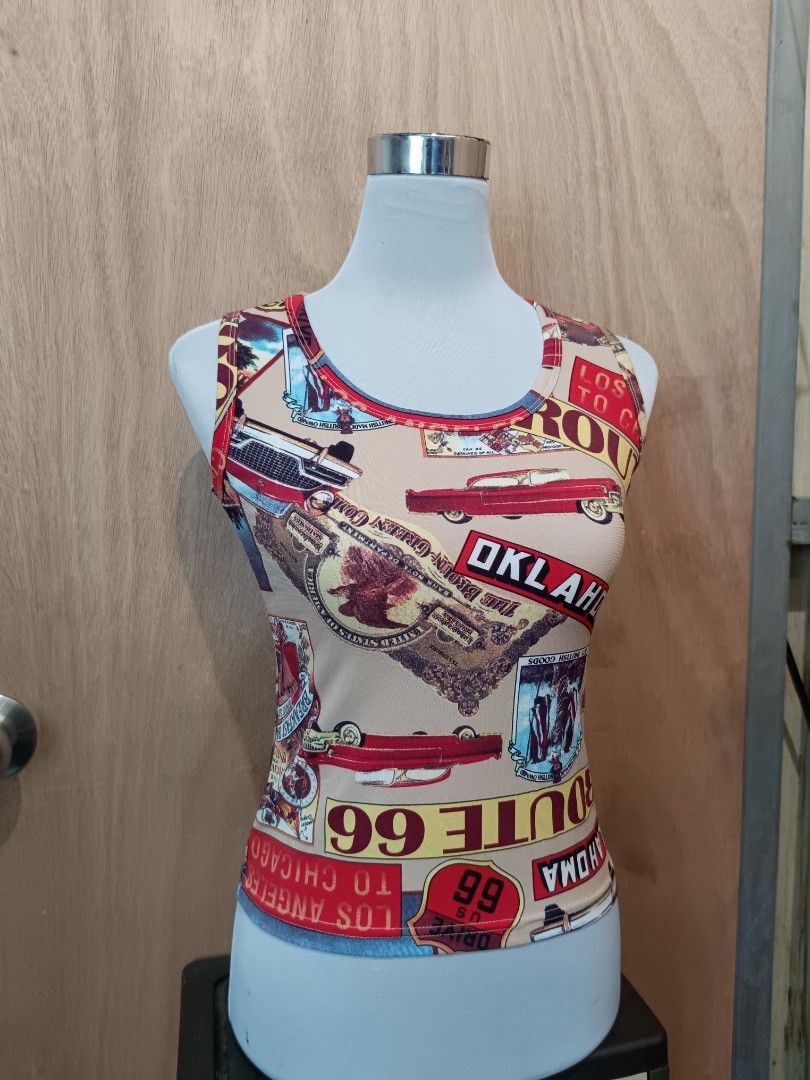 Y2k graphic top (Category: Sleeveless) located in Davao. Submitted by mln-boutique (Listing ID 1469793189, Image 2). Description: size - M good condition.