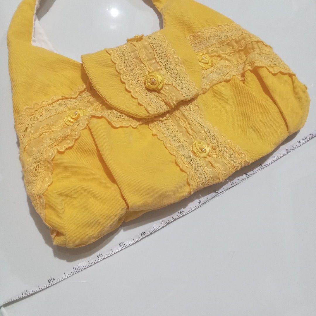 Yellow corduroy shoulder bag y2k (Category: Shoulder Bags) located in Dumaguete. Submitted by fancy.bunny (Listing ID 1469792727, Image 2). Description: Handmade. Made from old women's top..