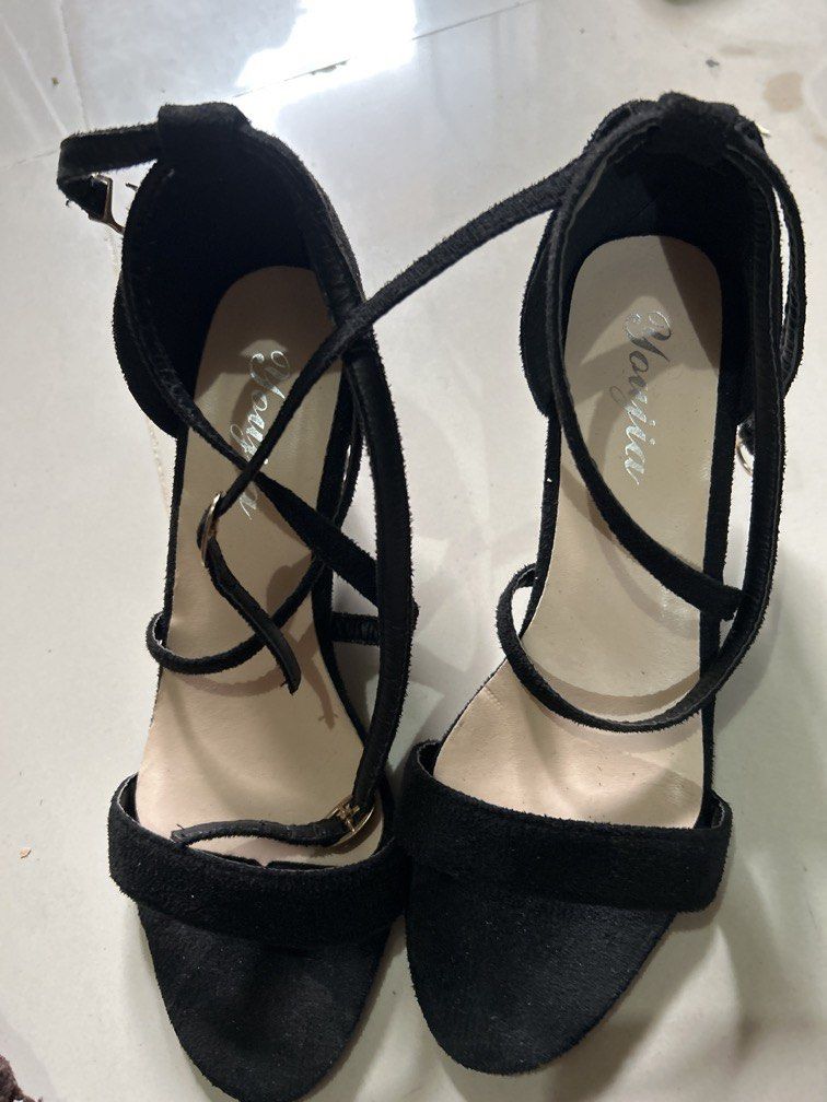 Youyia sandals suade size 36 (Category: Flats & Sandals) located in Cavite. Submitted by cecitrifthshop (Listing ID 1469780491, Image 1). Description: black strappy high-heeled sandals with an open-toe and ankle-strap design.black suade size 36 .