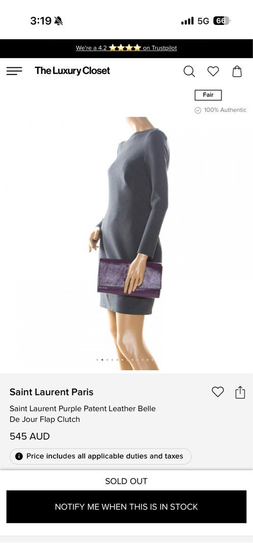 YSL Clutch (Category: Luxury Bags & Wallets) located in Pasig City. Submitted by fjrd_relovedluxury28 (Listing ID 1469824633, Image 3). Description: .