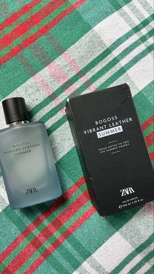 Zara Bogoss Vibrant Leather Summer Eau De Parfum 100ml (Category: Fragrance & Deodorants) located in Batangas. Submitted by shlbyyy (Listing ID 1469890513, Image 1). Description: Zara Bogoss Vibrant Leather Summer 85/100 ml Bought from Zara Alabang Town Center.