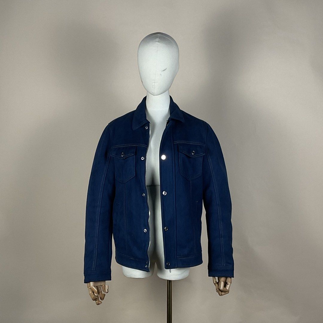 Zara Man Blue Denim Jacket Size S (Category: Coats, Jackets and Outerwear) located in La Trinidad. Submitted by di_tiyak (Listing ID 1469776346, Image 2). Description: - Brand/Model: Zara Man Denim Jacket - Size: EUR S / USA S / MEX 38 - Design: Metal front and chest pocket buttons with stylish contrast stitching - Interior: Dark blue lining with functional inner pockets - Condition: Good overall, clean, and ready to wear.