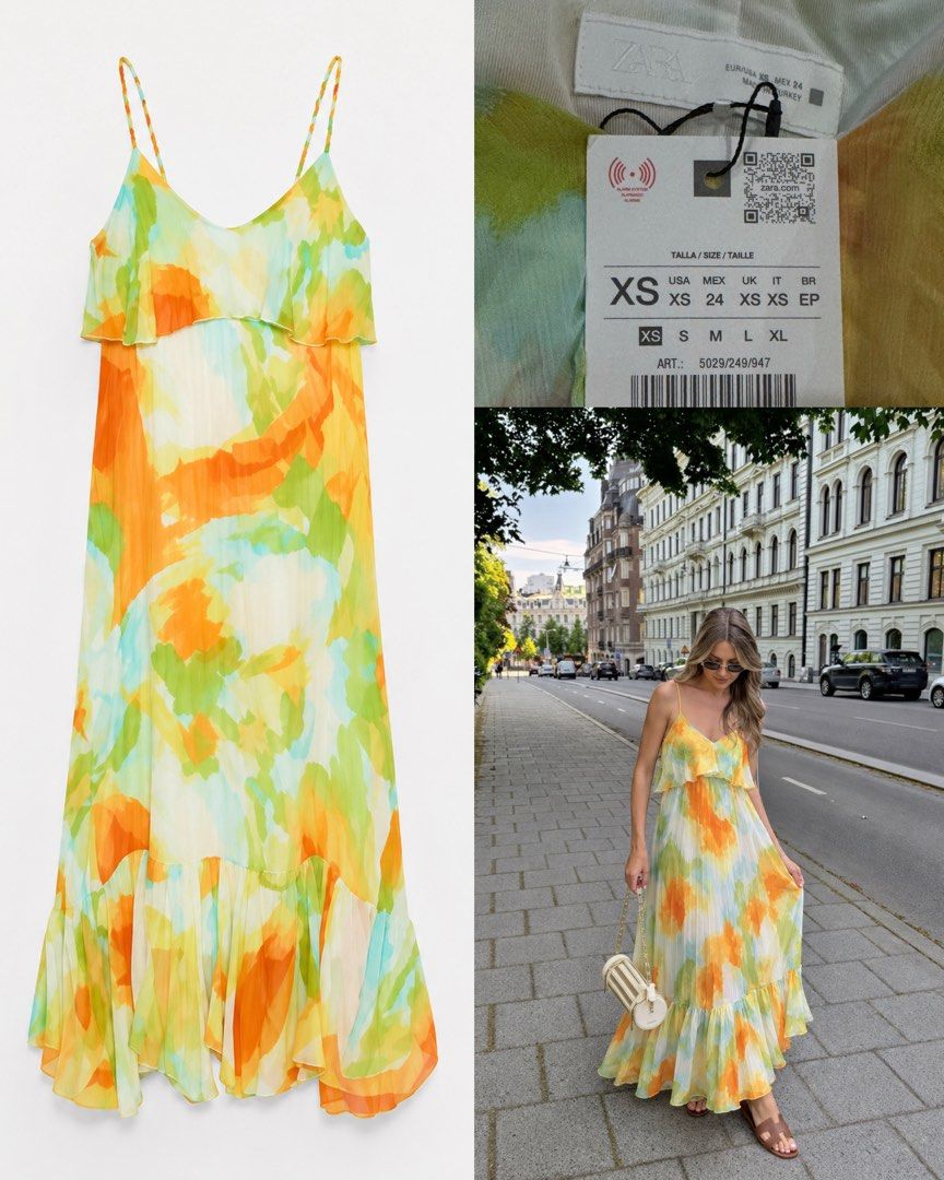 Zara printed chiffon maxi dress (Category: Dresses) located in Manila. Submitted by clothingconcept (Listing ID 1469803630, Image 1). Description: .